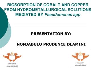 BIOSORPTION OF COBALT AND COPPER FROM HYDROMETALLURGICAL SOLUTIONS MEDIATED BY Pseudomonas spp