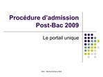 Proc dure d admission Post-Bac 2009