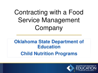 Contracting with a Food Service Management Company