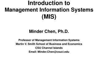 Introduction to Management Information Systems (MIS)