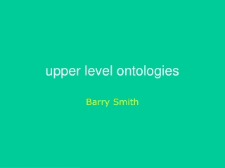 upper level ontologies