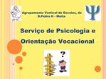 Servi o de Psicologia e Orienta o Vocacional