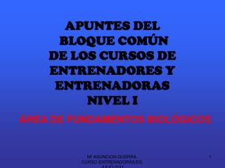 APUNTES DEL BLOQUE COMÚN DE LOS CURSOS DE ENTRENADORES Y ENTRENADORAS NIVEL I