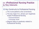 CH. 4 Professional Nursing Practice by Mary Koloroutis