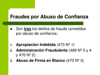 Fraudes por Abuso de Confianza