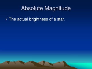 Absolute Magnitude