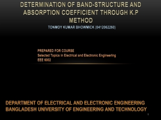 Band Structure Calculation Through K.P method
