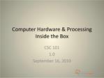 Computer Hardware Processing