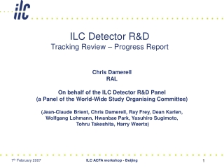 ILC Detector R&amp;D Tracking Review – Progress Report