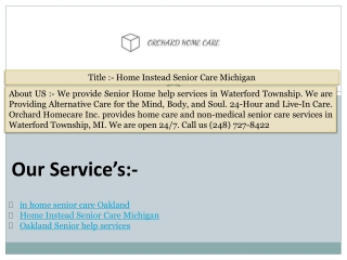 Home Instead Senior Care Michigan