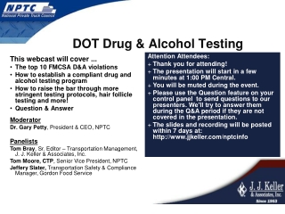 DOT Drug &amp; Alcohol Testing