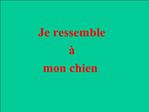 Je ressemble mon chien