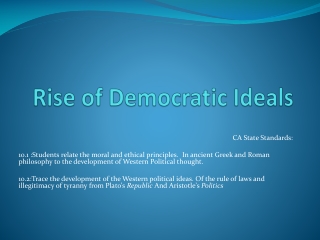 Rise of Democratic Ideals