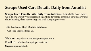 Scrape Used Cars Details Daily from Autolist