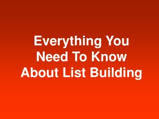 Top effective list building course & start building your lis