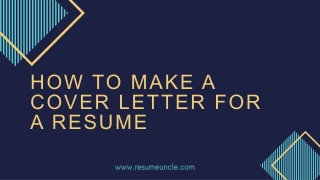 How to Make a Cover Letter for a Resume