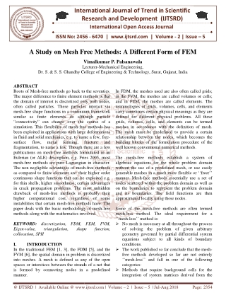 A Study on Mesh Free Methods A Different Form of FEM
