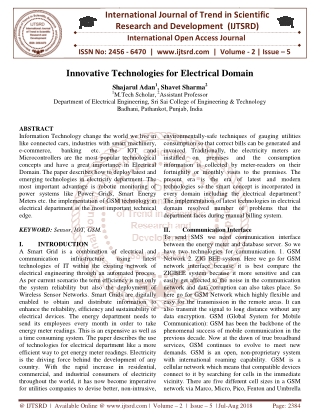Innovative Technologies for Electrical Domain
