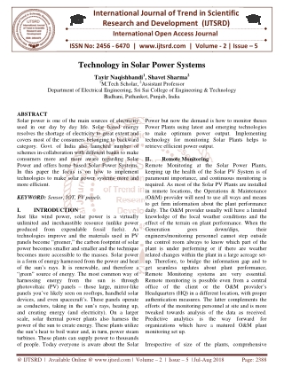 Technology in Solar Power Systems