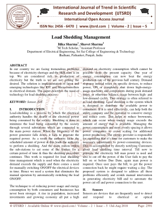 Load Shedding Management