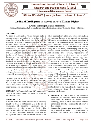 Artificial Intelligence in Accordance to Human Rights