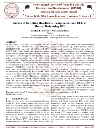 Survey of Detecting Heartbeats, Temperature and ECG of Human Body using IOT