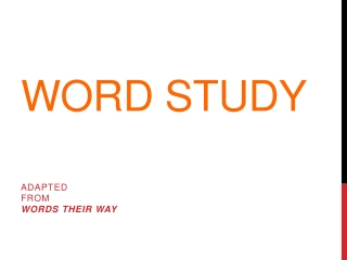 Word Study