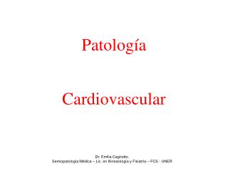 Patología Cardiovascular