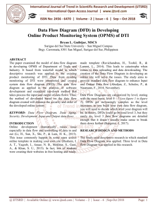 Data Flow Diagram DFD in Developing Online Product Monitoring System OPMS of DTI