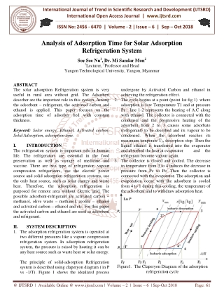 Analysis of Adsorption Time for Solar Adsorption Refrigeration System