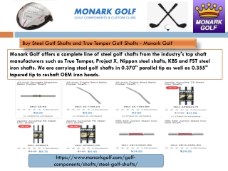 Buy Steel Golf Shafts and True Temper Golf Shafts - Monark Golf