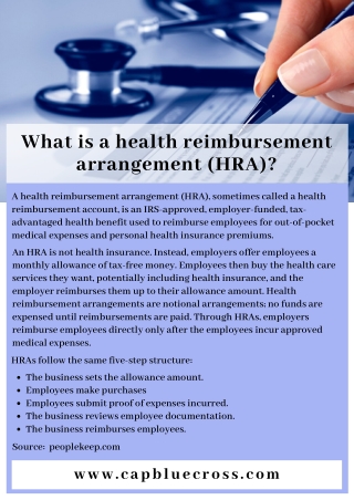 What is a health reimbursement arrangement (HRA)?