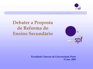 Debater a Proposta de Reforma do Ensino Secundário