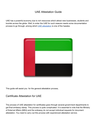 UAE Attestation Guide
