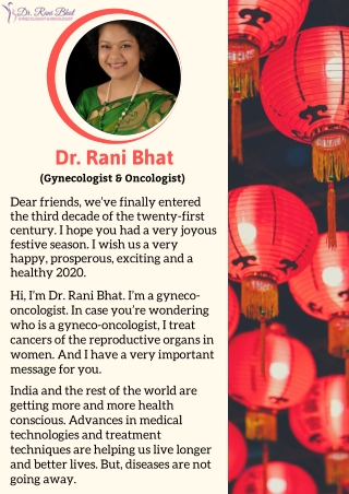 Happy New Year 2020 Wishes by Dr. Rani Bhat | Best Gynecologist Oncologist in Bangalore