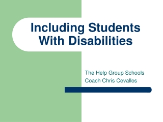 Including Students With Disabilities