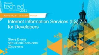 Internet Information Services (IIS) 7.5 for Developers