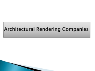 3D Architectural Rendering Design Company