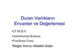 Duran Varliklarin Envanter ve Degerlemesi