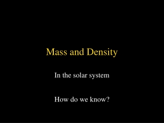 Mass and Density