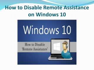 How to Disable Remote Assistance on Windows 10