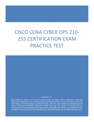 Kick Start Your Career with Cisco 210-255_ CCNA Cyber Ops (SECOPS) Certification