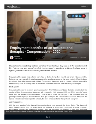 Employment benefits of an occupational therapist - Compensation - 2020