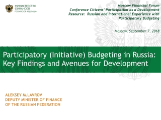 Participatory (Initiative) Budgeting in Russia: Key Findings and Avenues for Development