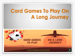 Card Games To Play On A Long Journey