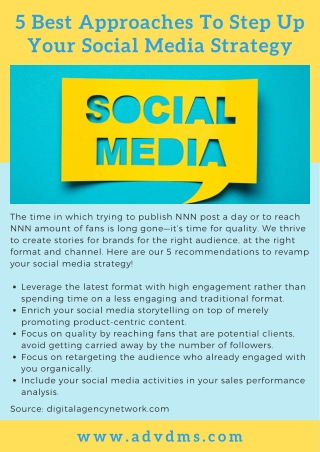 5 Best Approaches To Step Up Your Social Media Strategy