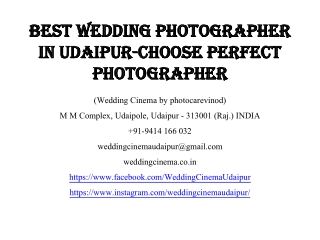 Best Wedding Photographer in Udaipur-Choose Perfect Photographer