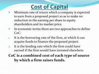 Cost of Capital