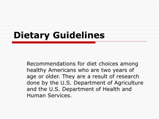 Dietary Guidelines