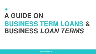 A Guide On Business Term Loans and Business Loan Terms